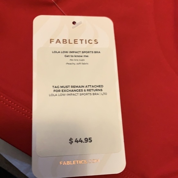 Fabletics red low impact sports bra, soft and comfy - Picture 6 of 8